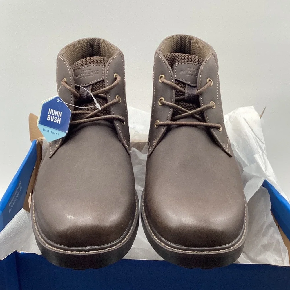 Nunn Bush Mens Brown Chukka Boots Lace Up Lug Sole Smartscent Casual Shoes